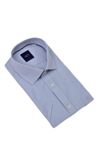 Erkek Klasik Armürlü Kısa Kol Gömlek 9402 BGL-ST04575 GRİ - L