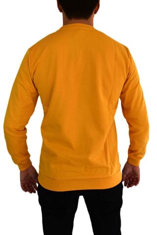 Erkek Sıfır Yaka Posıtıve Yazılı Sweat BGL-ST01721 SAFRAN - XL