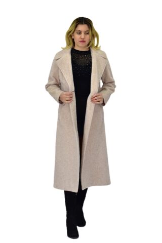 Kadın Bej Uzun Kaşe Kaban BGL-ST04115 BEJ - 40