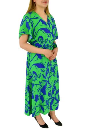 Kadın Çiçekli Kısa Kol Dügmeli Elbise BGL-ST03034