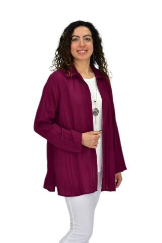 Kadın Gömlek Tişöt 2 Li Kombin Takım BGL-ST04660 BORDO - XL