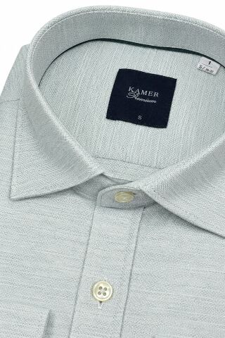 Erkek Büyük Beden Klasik Tek Cepli Uzun Kol Gömlek 4049 BGL-ST05527 YEŞİL - 4XL