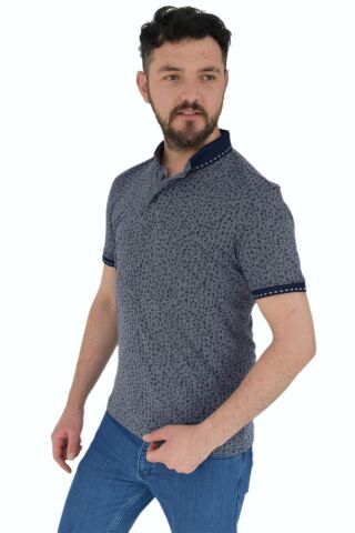 Erkek Polo Yaka Tişört R4230 BGL-ST02780 LACİVERT - L