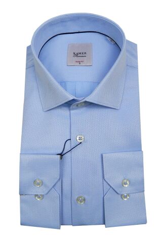 Erkek Slim Fit Desenli Gömlek 2046 002046 LİLA - S