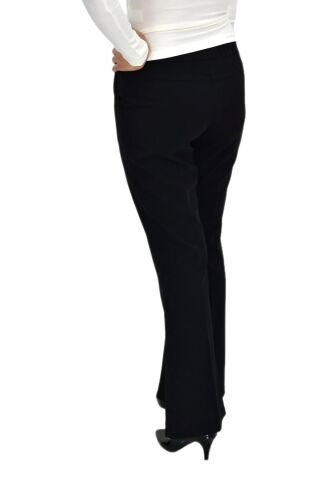Kadın İspanyol Paça Beli Lastikli Kumaş Pantolon BGL-ST04321 SİYAH - 50