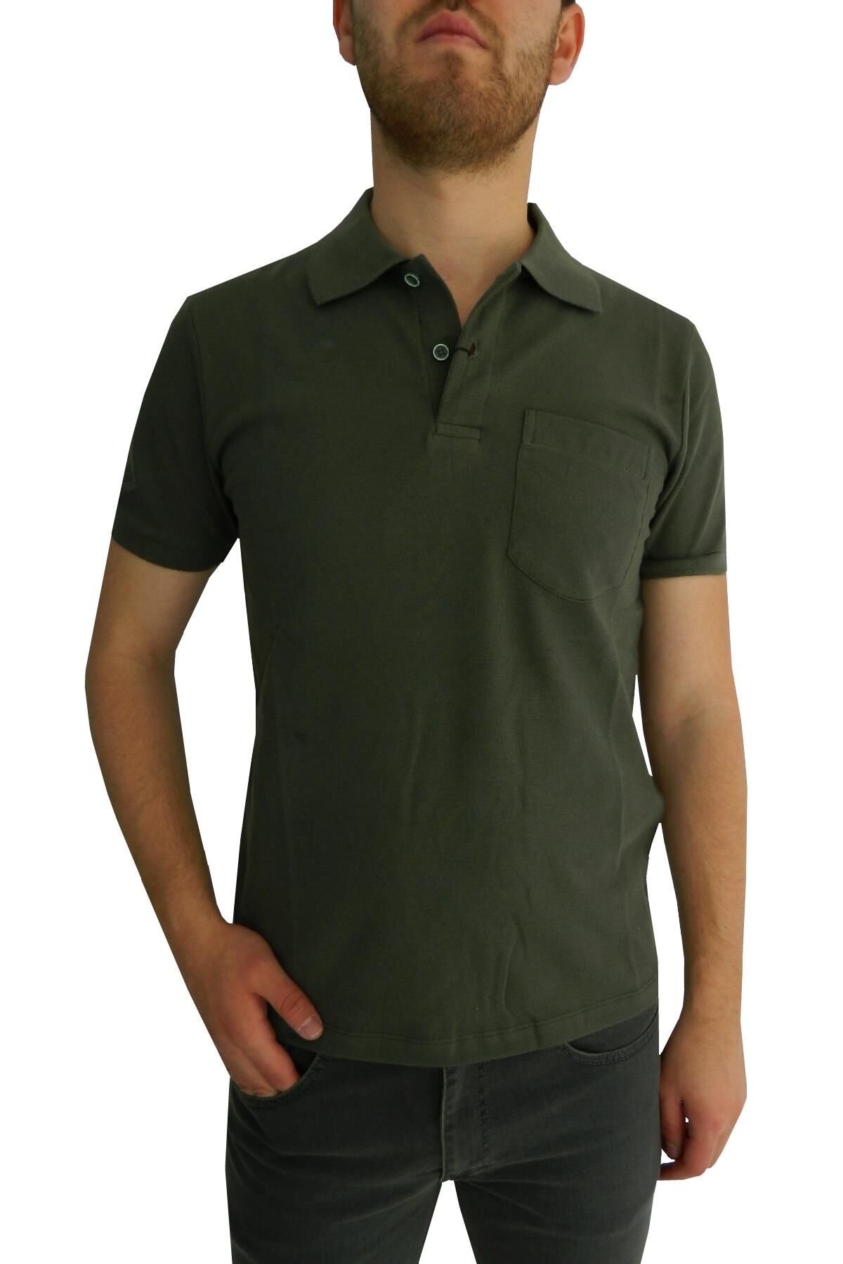 Erkek Polo Yaka Cepli Tişört BGL-ST00486 HAKİ - S