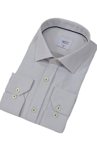 Erkek Puantiyeli Slim Fitt Uzun Kol Gömlek 2402 BGL-ST04385