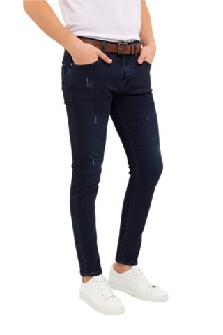 Erkek Silim Fit Jeans Tırnak Eskitme Model Pantolon 311 BGL-ST04975 LACİVERT - 36