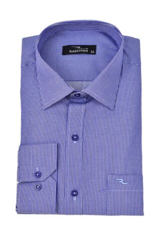 Erkek Çizgili Klasik Tek Cepli Uzun Kol Gömlek BGL-ST04553