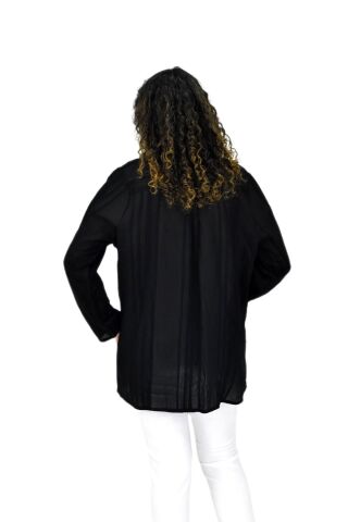 Kadın Gömlek Tişöt 2 Li Kombin Takım BGL-ST04660 SİYAH - 3XL