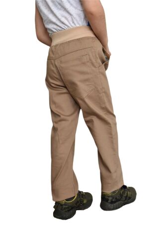 Kolej Beli Ribanalı Kanvas Pantolon Bej ST00374