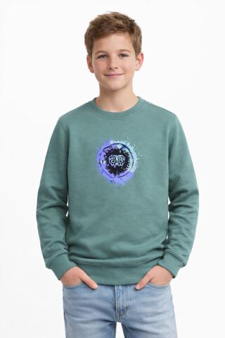 Erkek Çocuk Ön Arka Baskılı Sweatshirt BGL-ST05230 ELMA - 15 YAŞ