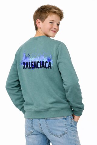 Erkek Çocuk Ön Arka Baskılı Sweatshirt BGL-ST05230 ELMA - 15 YAŞ