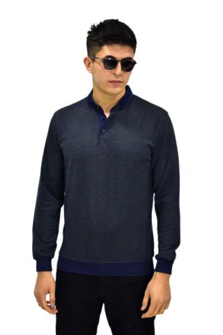 Erkek Polo Yaka Sweatshirt R2255 BGL-ST03201