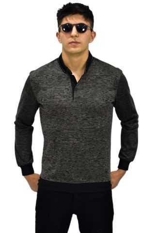 Erkek Polo Yaka Sweatshirt R2255 BGL-ST03201