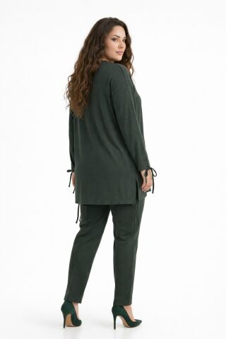 Kadın Taşlı Tunik Pantolon Takım  BGL-ST05429 YEŞİL - M