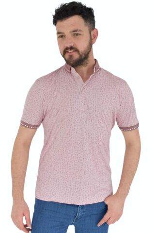 Erkek Polo Yaka Tişört R4230 BGL-ST02780 PEMBE - L