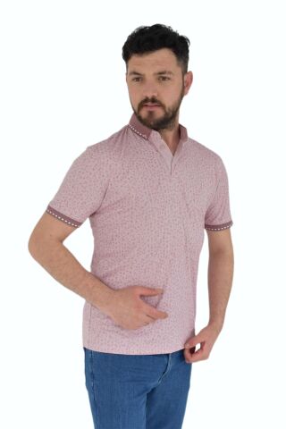 Erkek Polo Yaka Tişört R4230 BGL-ST02780 PEMBE - L