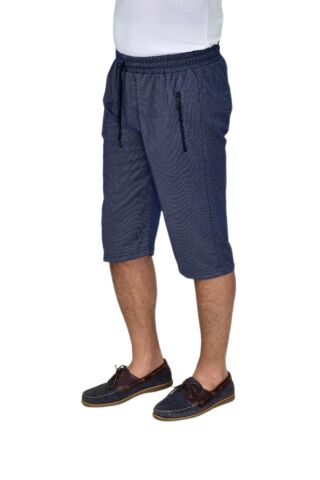 Erkek Rahat Kesim Düz Paça Likralı Kuş Gözü Kumaş Kapri BGL-ST04619 LACİVERT - XL