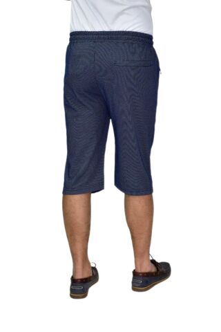 Erkek Rahat Kesim Düz Paça Likralı Kuş Gözü Kumaş Kapri BGL-ST04619 LACİVERT - XL