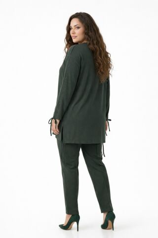 Kadın Taşlı Tunik Pantolon Takım  BGL-ST05429 YEŞİL - XL