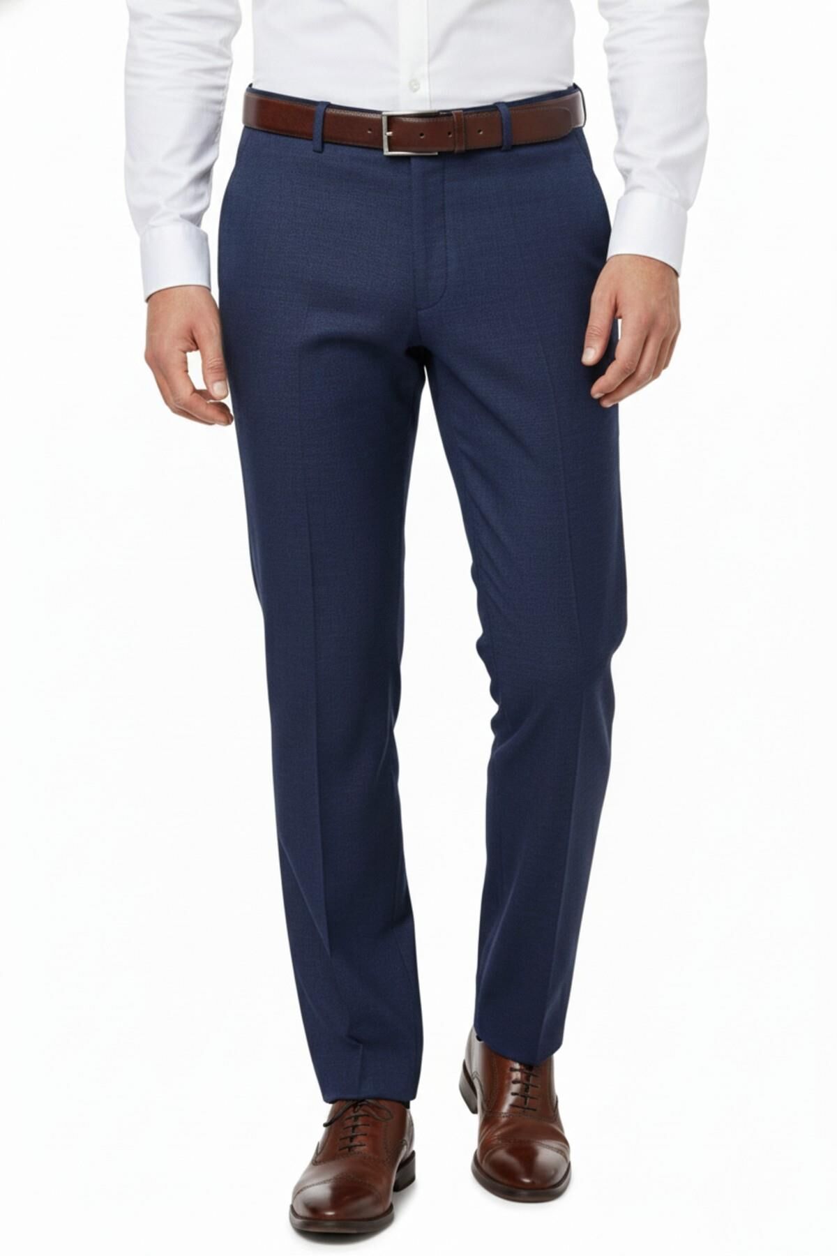 Erkek Regular Fit Klasik Pilesiz Kanvas Pantolon P1142 BGL-ST04795 A.LACİVERT - 54