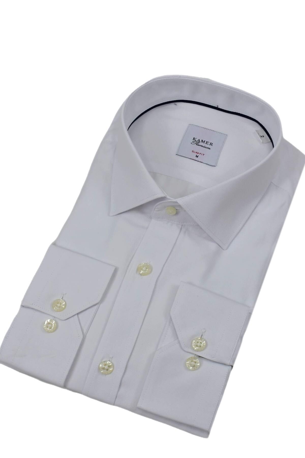 Erkek Slim Fitt Armürlü Uzun Kol Gömlek 2413 BGL-ST04383