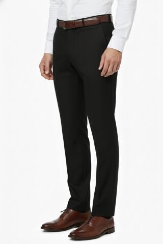 Erkek Regular Fit Klasik Pilesiz Kanvas Pantolon P1142 BGL-ST04795 SİYAH - 44