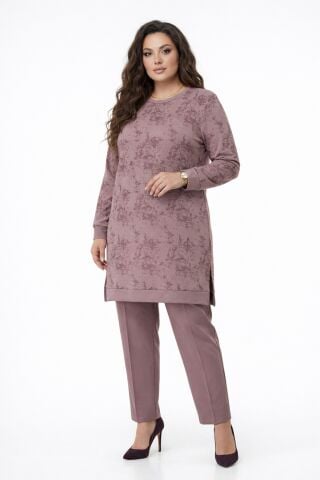 Kadın Gölge Desen Tunik Pantolon Takım  BGL-ST05431