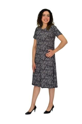 Kadın Kısa Kol Likralı Viskon Elbise BGL-ST04671