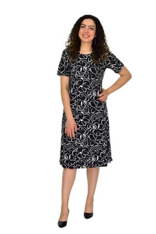 Kadın Kısa Kol Likralı Viskon Elbise BGL-ST04671