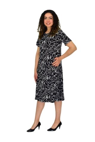 Kadın Kısa Kol Likralı Viskon Elbise BGL-ST04671