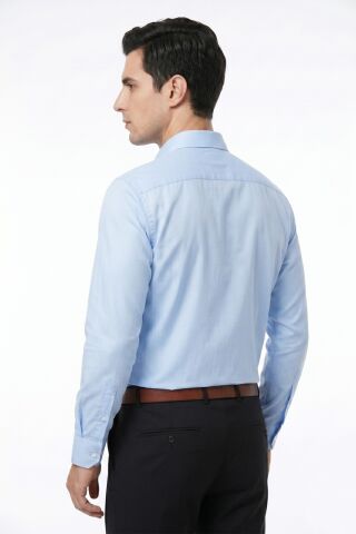 Erkek Büyük Beden Klasik Tek Cepli Uzun Kol Gömlek 3401 BGL-ST05530 BUZ.MAVİ - 6XL