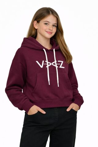 Kız Çocuk Kapüşonlu Sweatshirt BGL-ST05274 MÜRDÜM - 12 YAŞ