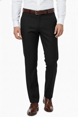 Erkek Regular Fit Klasik Pilesiz Kanvas Pantolon P1142 BGL-ST04795 SİYAH - 48