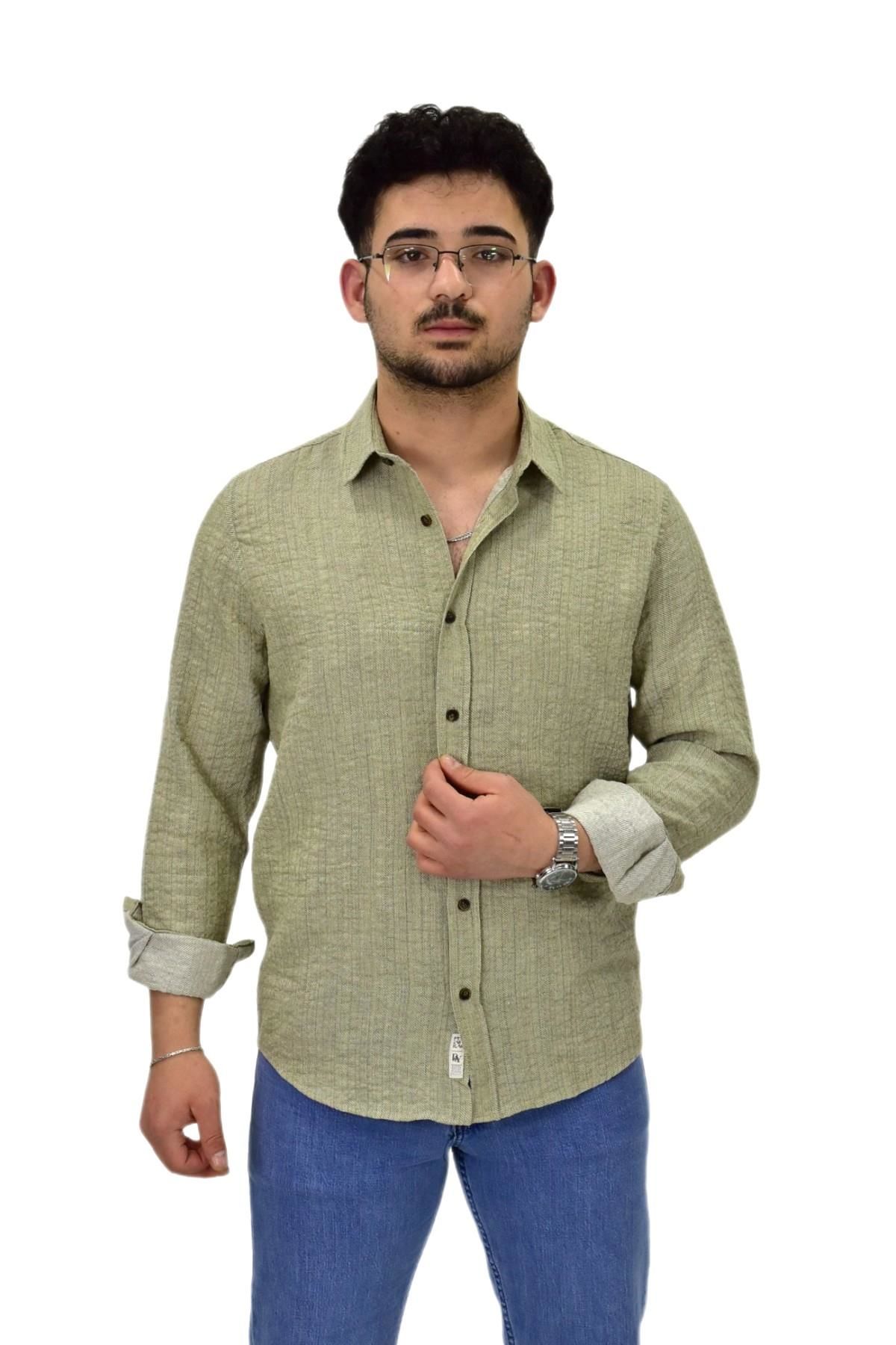 Erkek Spor Silim Fit Uzun Kol Gömlek G5011 BGL-ST04495