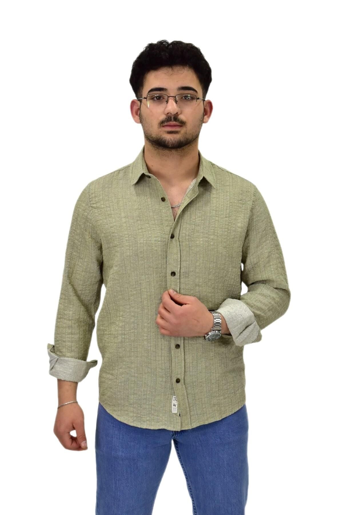 Erkek Spor Silim Fit Uzun Kol Gömlek G5011 BGL-ST04495
