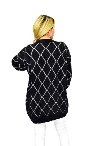 Kadın Triko Düğmeli Baklava Desen Hırka 5100 BGL-ST04068