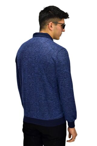 Erkek Polo Yaka Sweatshirt R2255 BGL-ST03201 İNDİGO - M