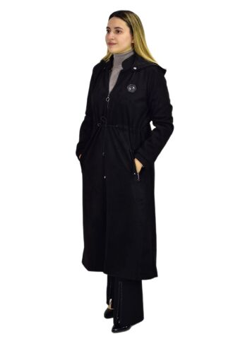 Kadın Kışlık Cepli Fermuarlı Kapüşonlu Süet Kap Tunik BGL-ST03306 HAKİ - 52
