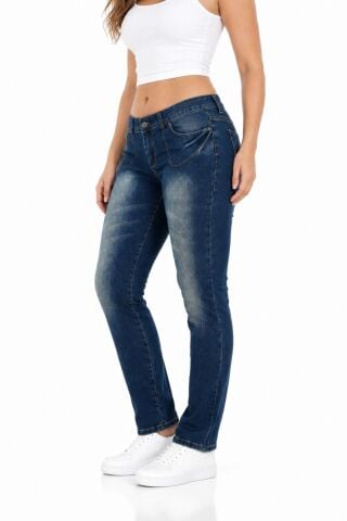 Kadın Cep Kapaklı Jean Pantolon SFF-0197