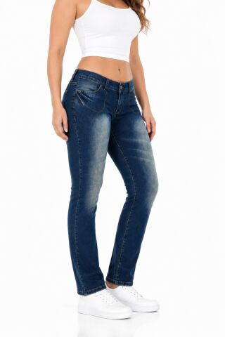 Kadın Cep Kapaklı Jean Pantolon SFF-0197
