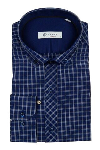 Erkek Slim Fit Gömlek Ekose 9451 009451