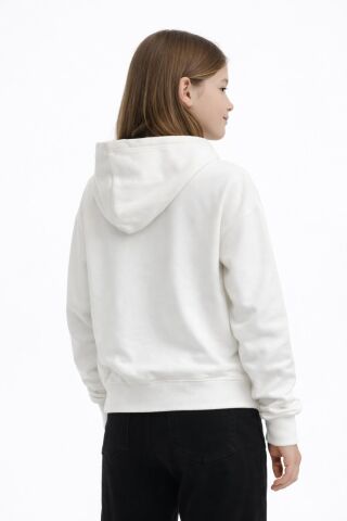 Kız Çocuk Kapüşonlu Sweatshirt BGL-ST05274 EKRU - 8 YAŞ