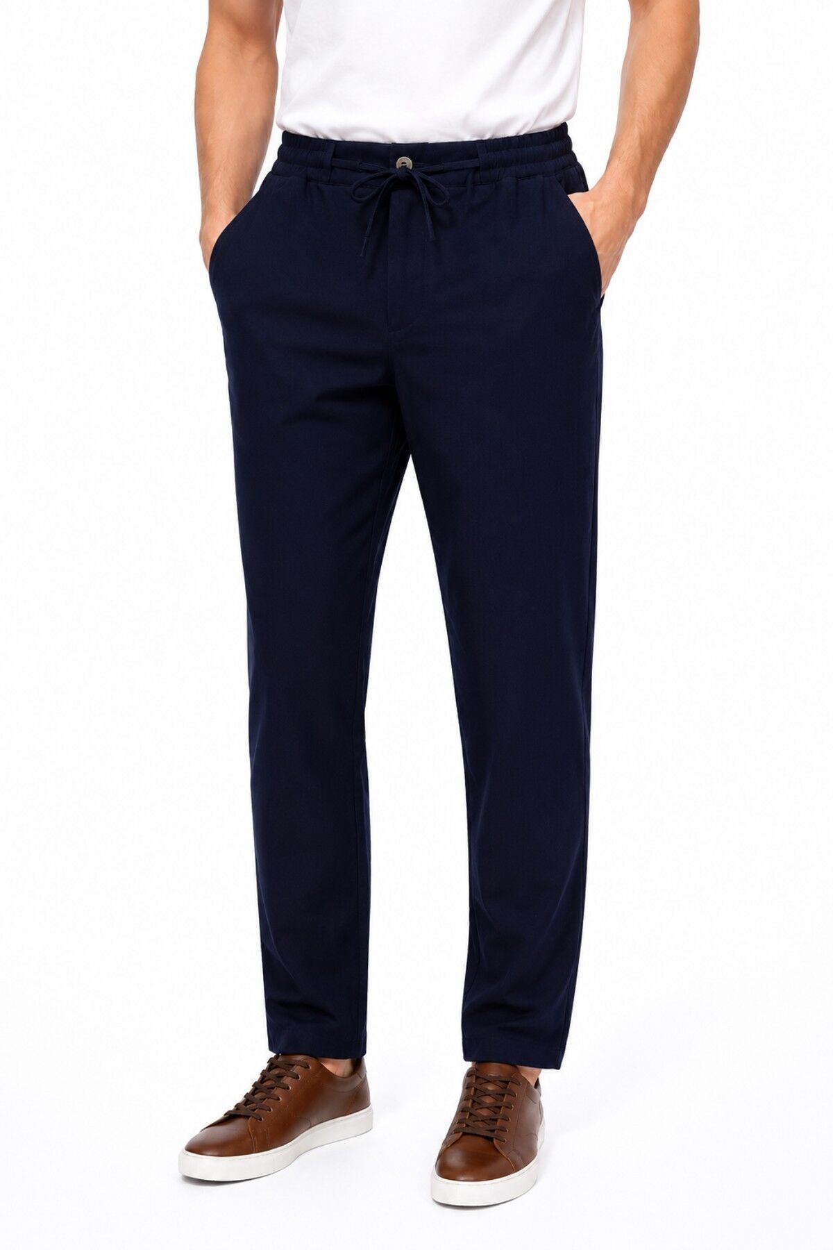 Erkek Beli Lastikli Jogger Pantolon Regular Fit BGL-ST05514 LACİVERT - S