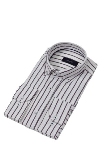 Erkek Klasik Çizgili Tek Cepli Gömlek BGL-ST03907