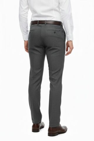 Erkek Regular Fit Hasır Kumaş Pantolon Likra Kumaş BGL-ST05039 FÜME - 46