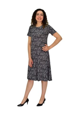 Kadın Kısa Kol Likralı Viskon Elbise BGL-ST04671 FÜME - XL