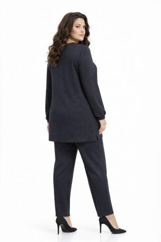 Kadın Simli Tunik Pantolon Takım  BGL-ST05428 FÜME - M