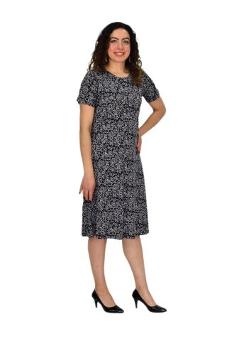 Kadın Kısa Kol Likralı Viskon Elbise BGL-ST04671 FÜME - 2XL